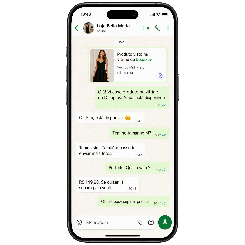 Contato direto entre cliente e loja