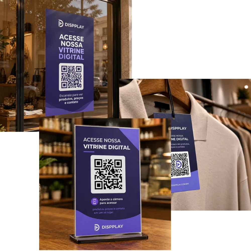 Vitrines organizadas para comparar